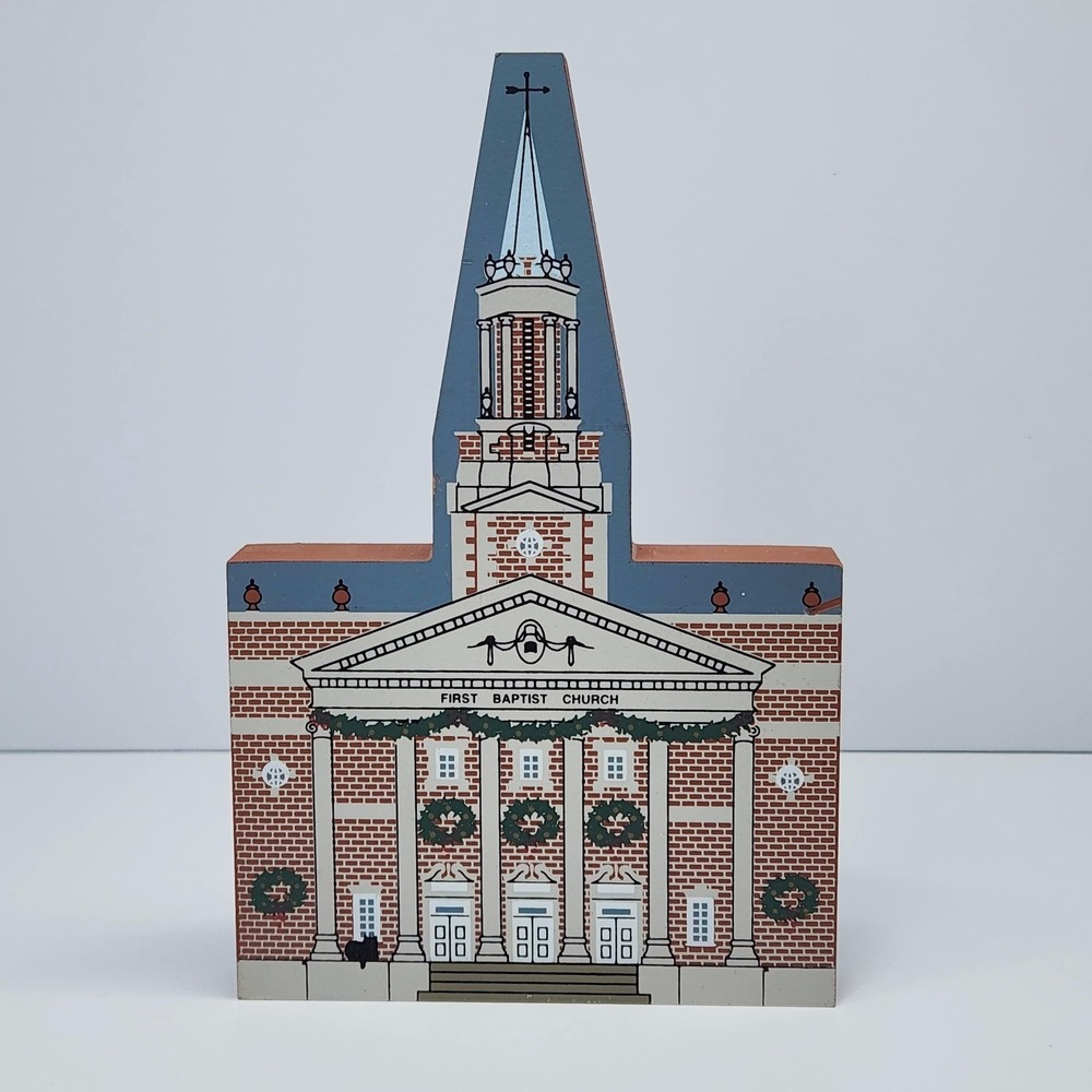 Vintage Cat's Meow Atlanta Christmas First Baptist Church Figurine Signed 1996